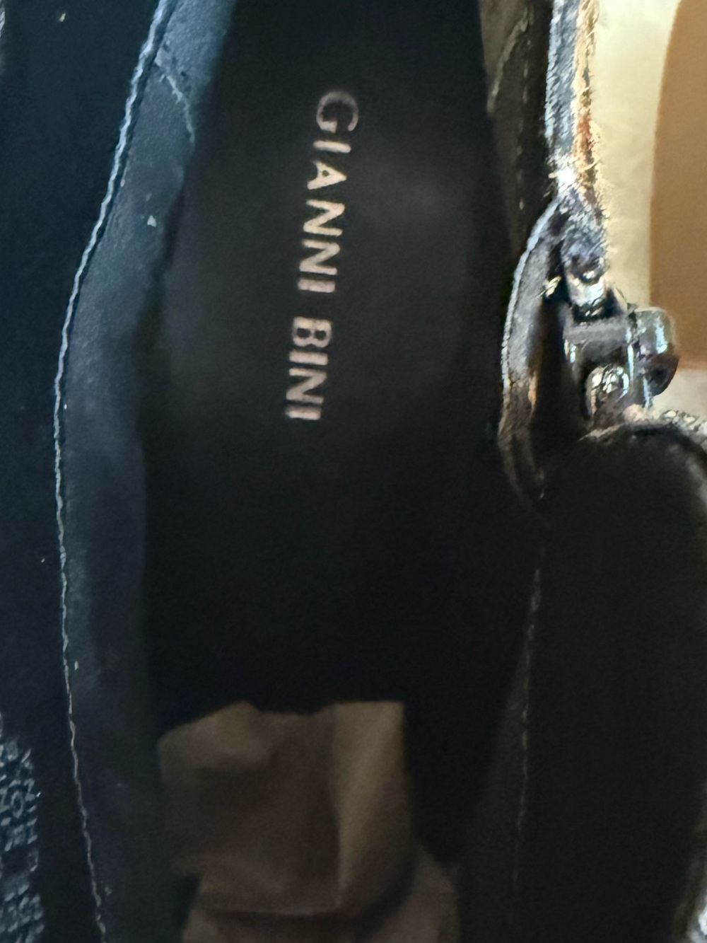Gianni Bini Leopard Print Torloni Ankle Boots Stacked Heel Black & Congac 8.5 - Picture 9 of 14